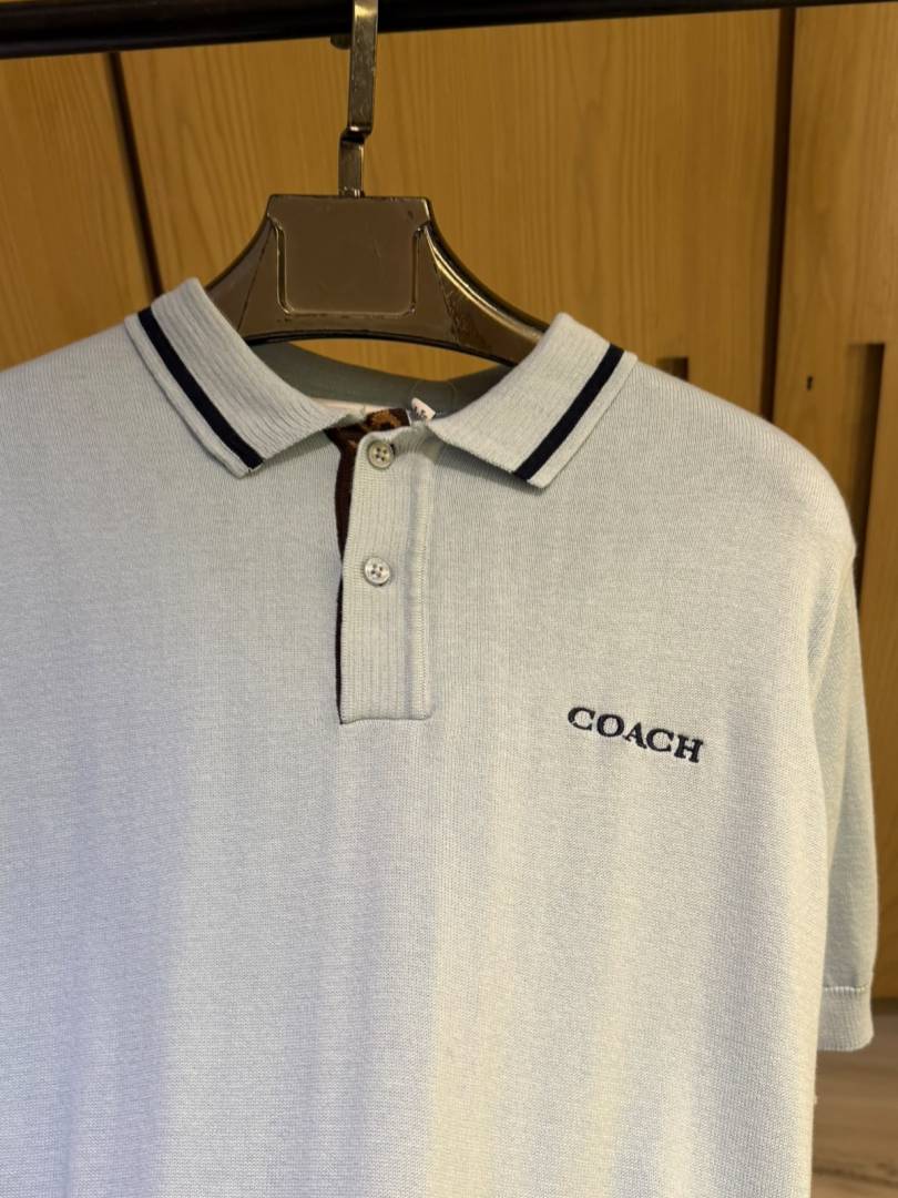 Coach IMPORTED STORE ARTICLE POLO T-SHIRT SKY BLUE