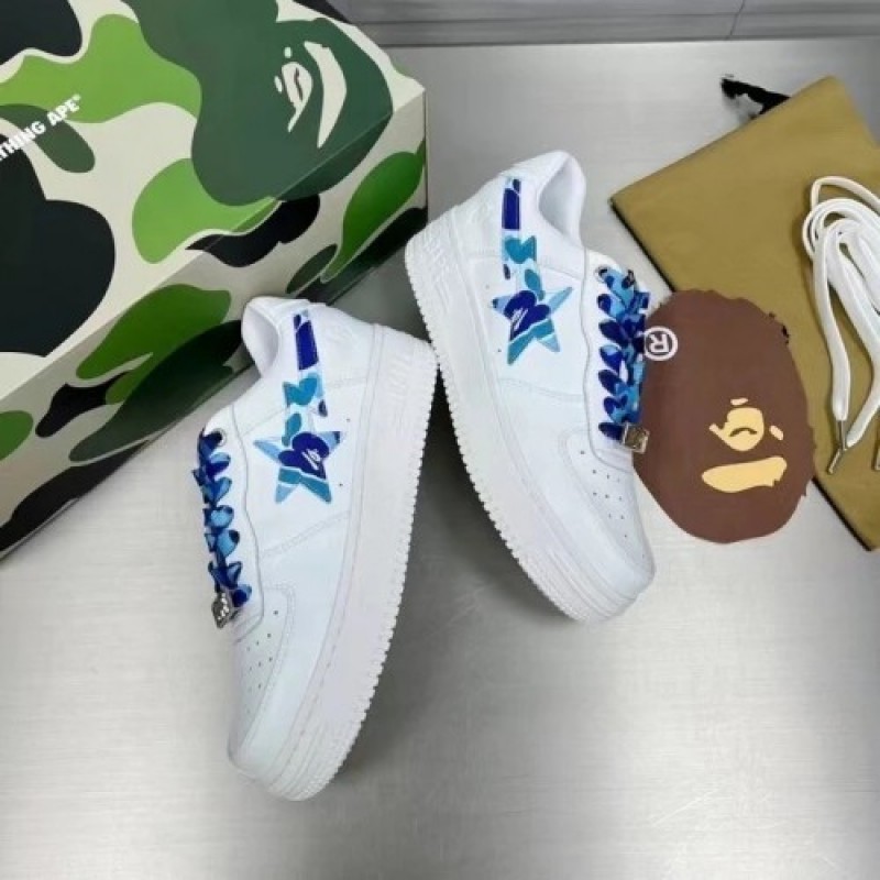 A BathinGahpe Bape Sta Low White ABC Camo Blue