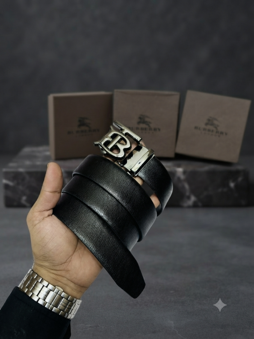 41 BURBERRRY FULL BLACK PREMIUM QUALITY AUTOMATIC LOCK BELT