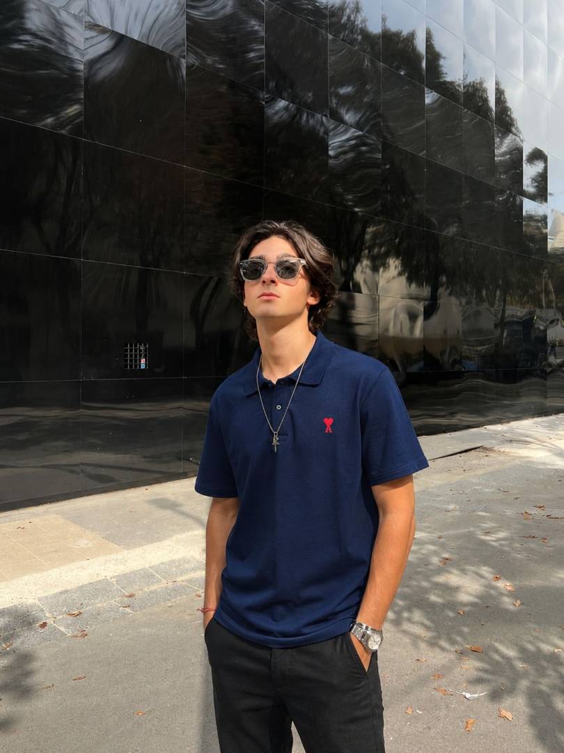 Ami Paris imported  T-shirt Navy  polo