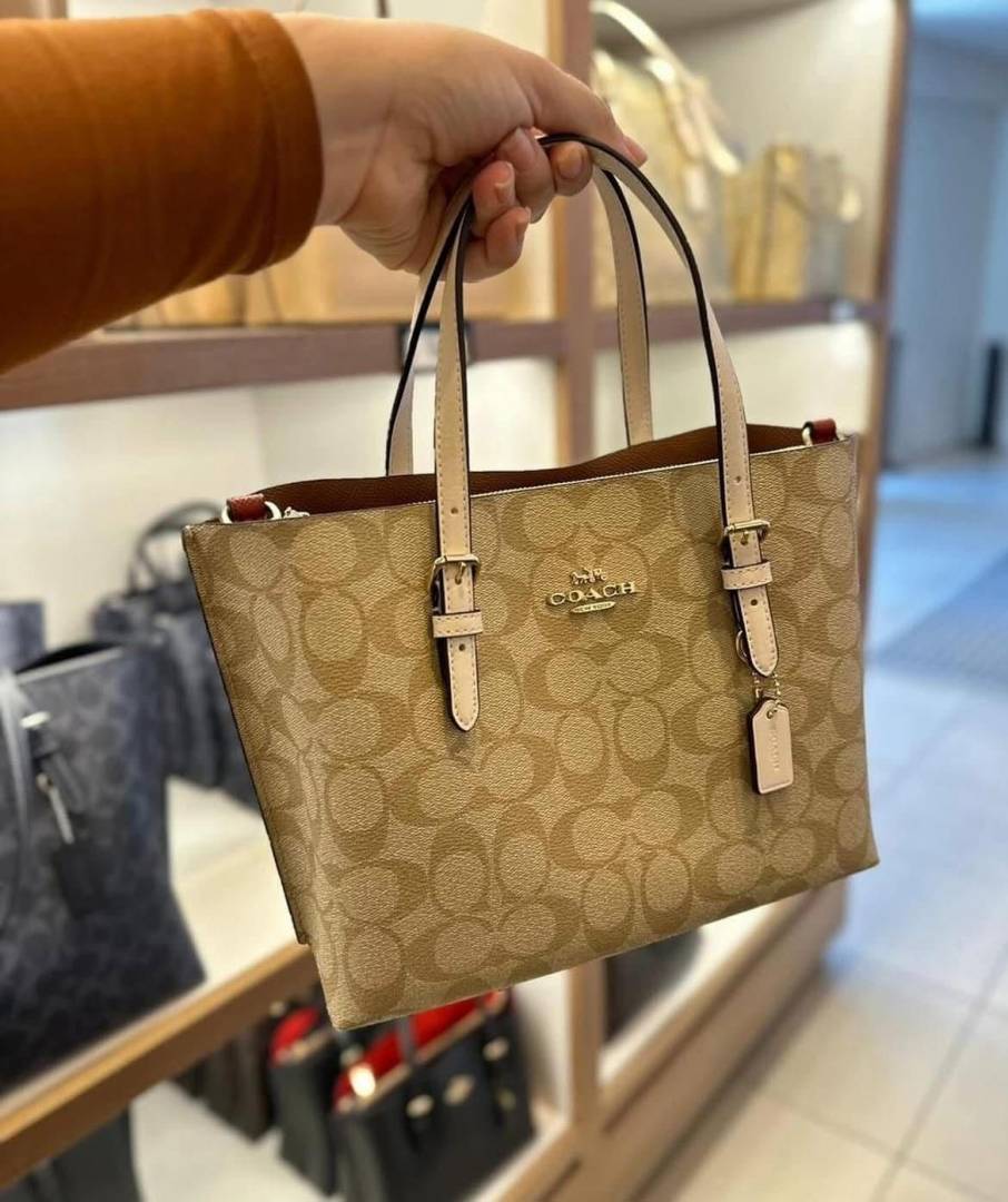 Coacch_Mollie_25_SuperPremium_Apricot-White_Small_Tote_With_OriginalBox_DustCover