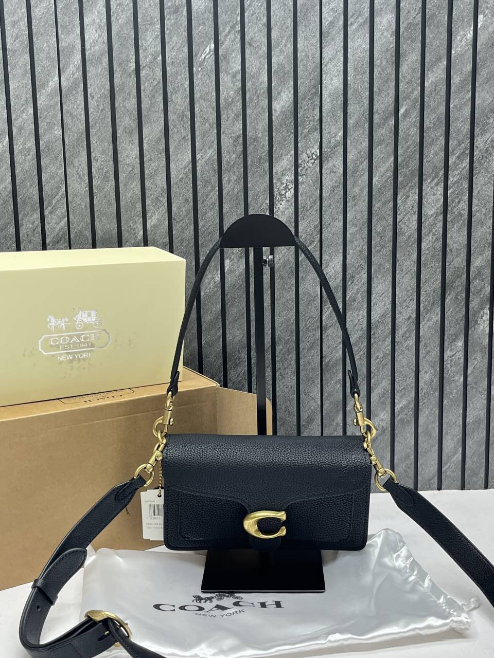 Coacch CB Tabby 20 Black-Gold Highend With Original Packing & Branding Inside Flap