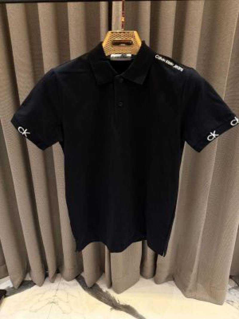Calvin Kline Shoulder Studd Polo T-shirt Black