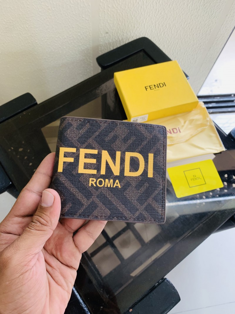 FENDY BROWN PRINTED PREMIUM QUALITY WALLET WITH BOX