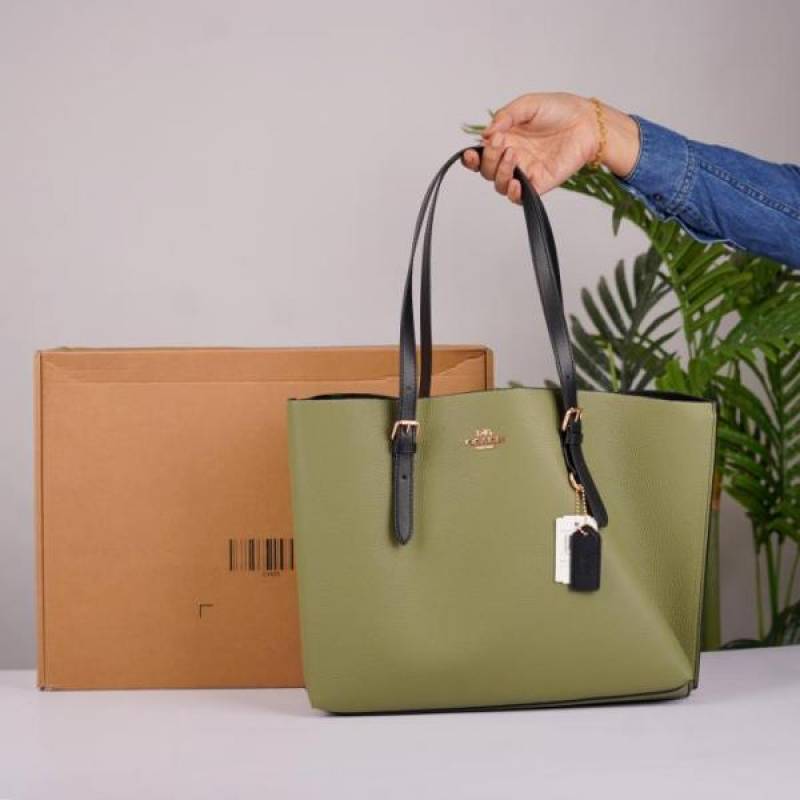 Coaach Mollie Premium Leather Tote Bag With OG Box & Dust Bag (Green - 1200)
