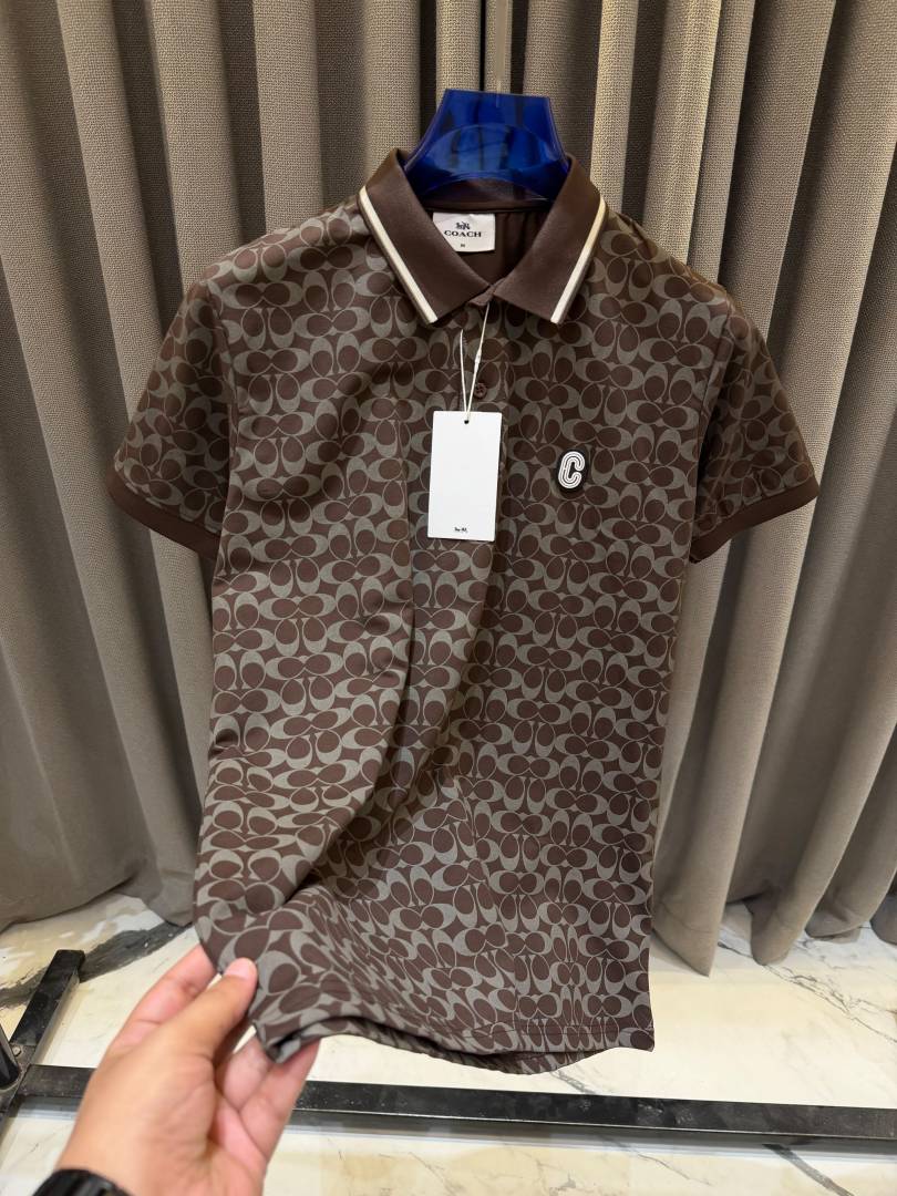 Coac Chest Logo Box Pack Polo T-shirt Dark Brown