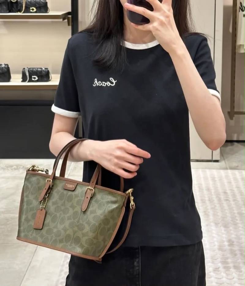 Coacch Taxi 21 Green Brown SmallTote With OriginalBox DustCover