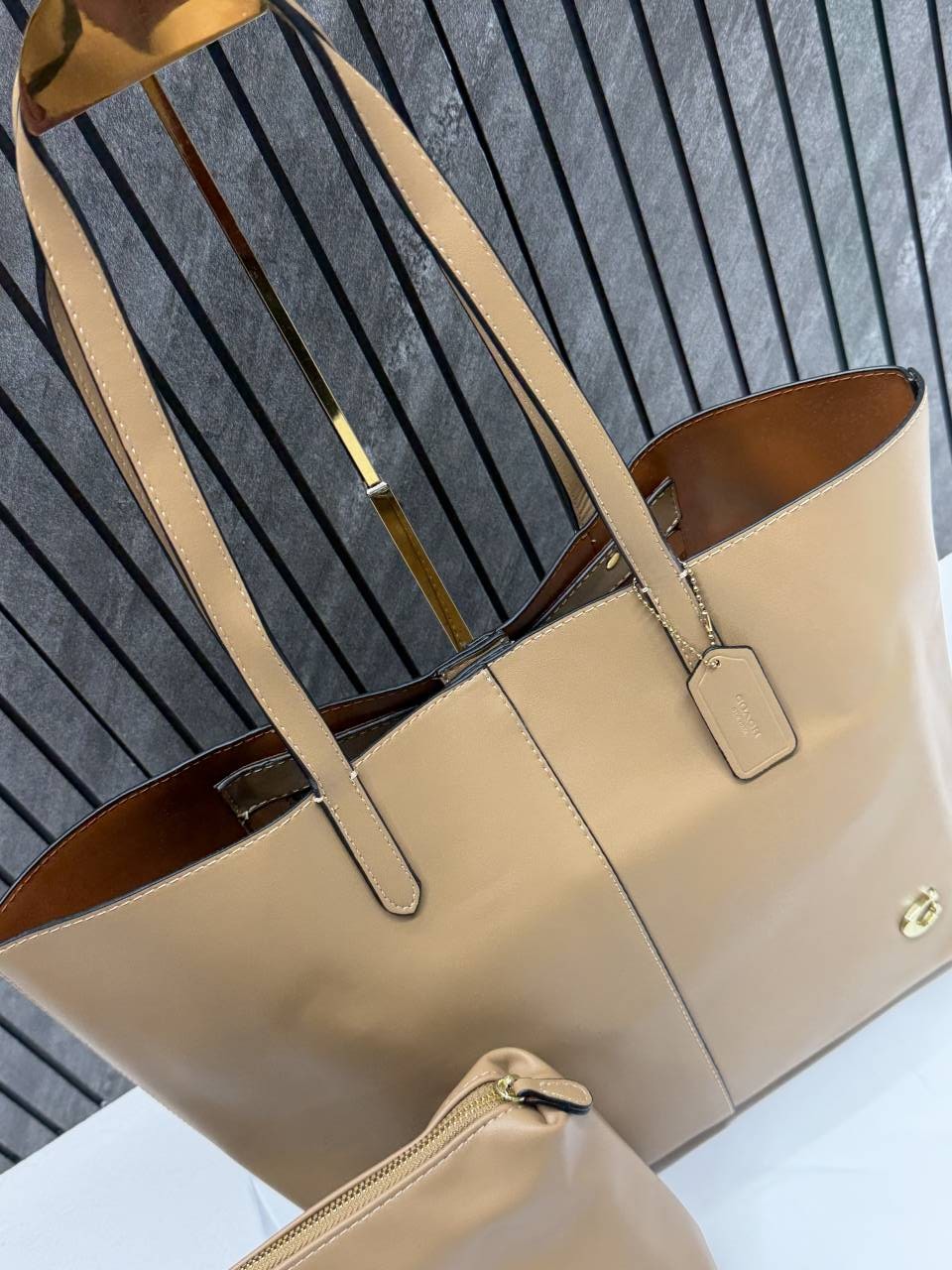 Coach Beige North Tote With DustCover & Pouch