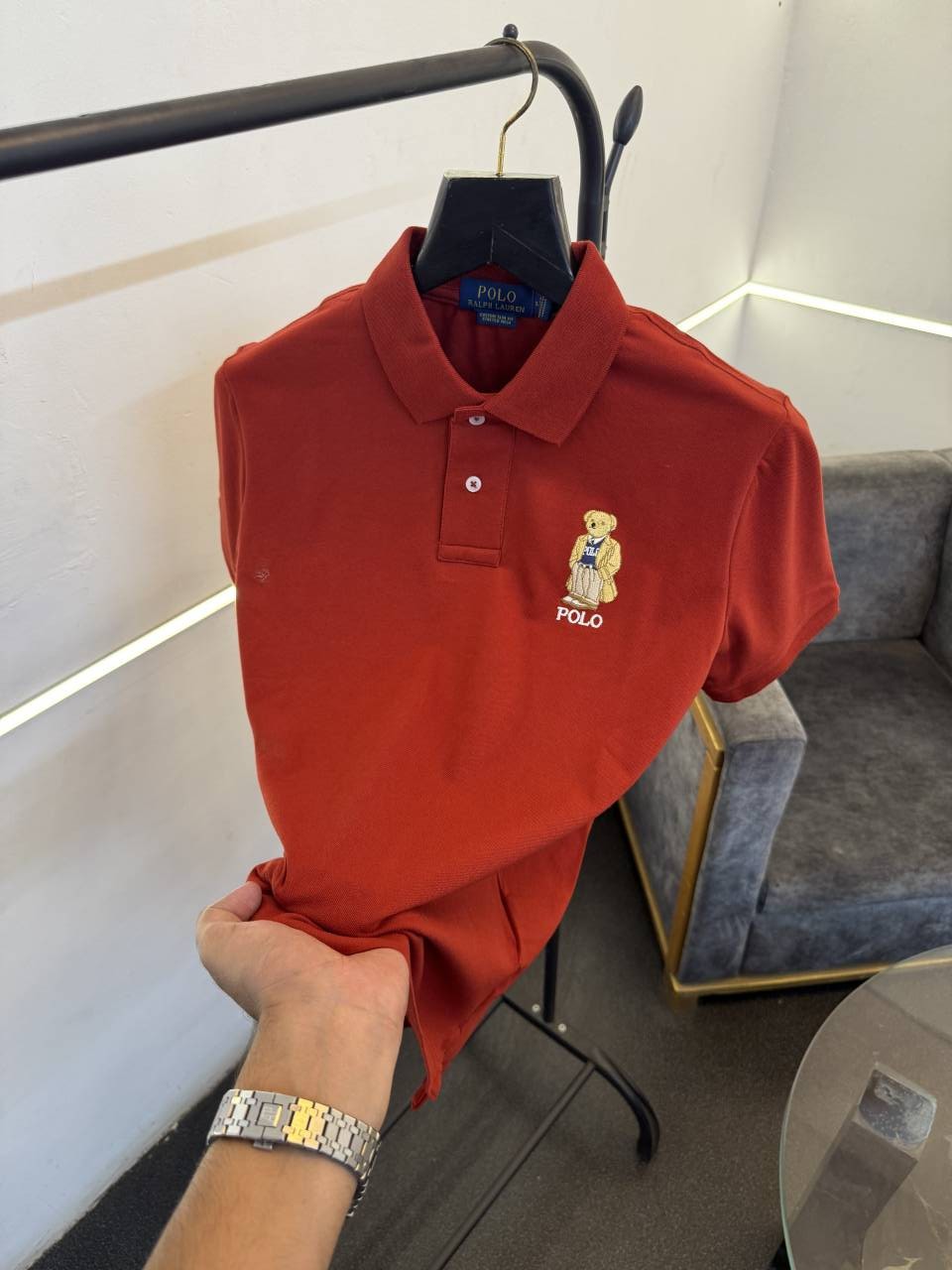 Ralph lauren imported embroidery sale logo polo tshirt rust