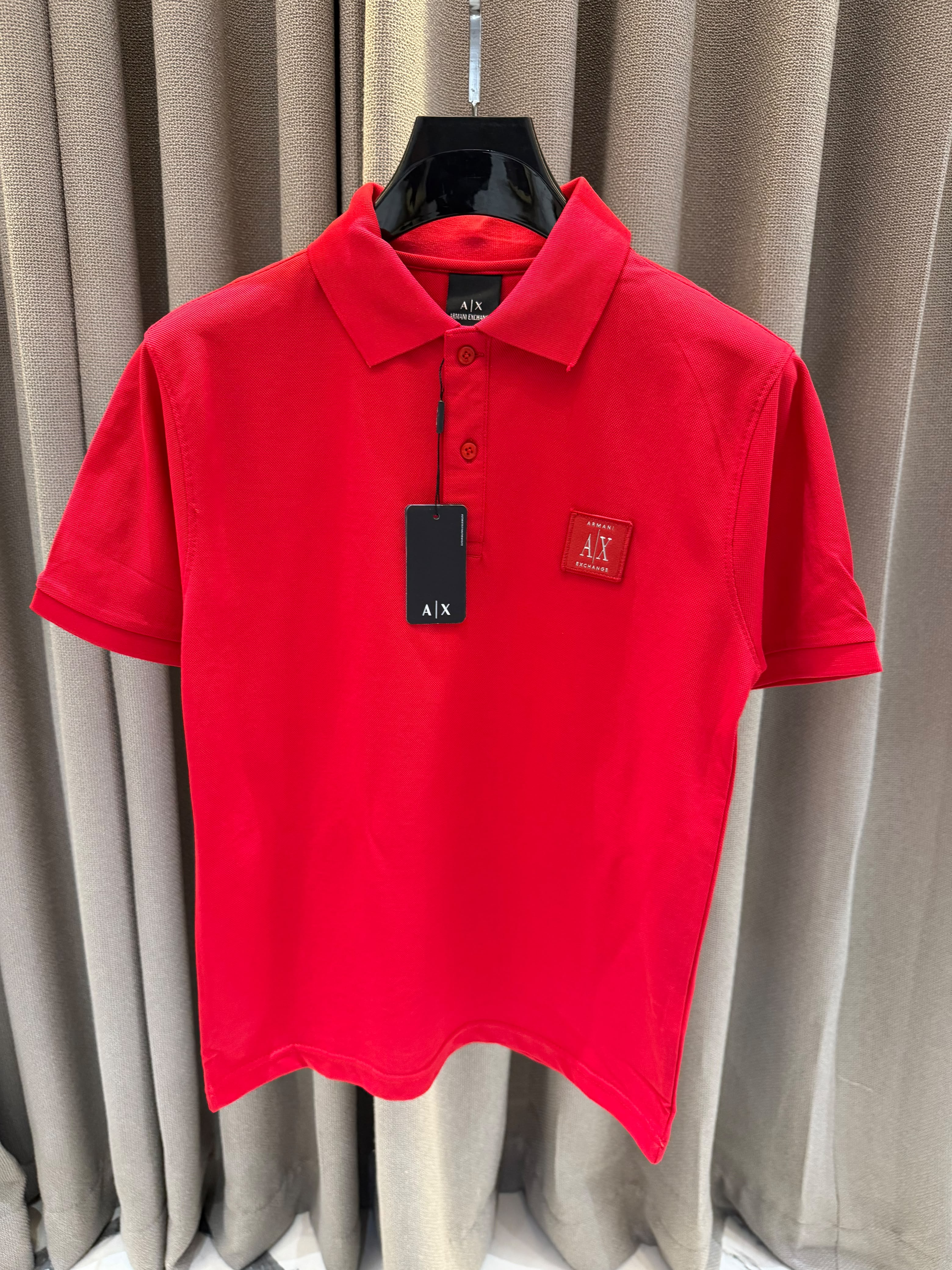 AX Chest Logo Polo T-shirt Red