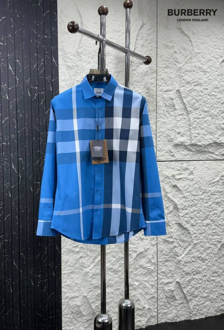 Burbery Signature Full Sleeves Shirt Sky Blue