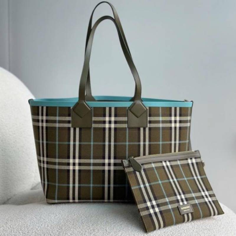 Burbberry London Tote Bag With Detachable Pouch & Dust Bag (Green - 1156)