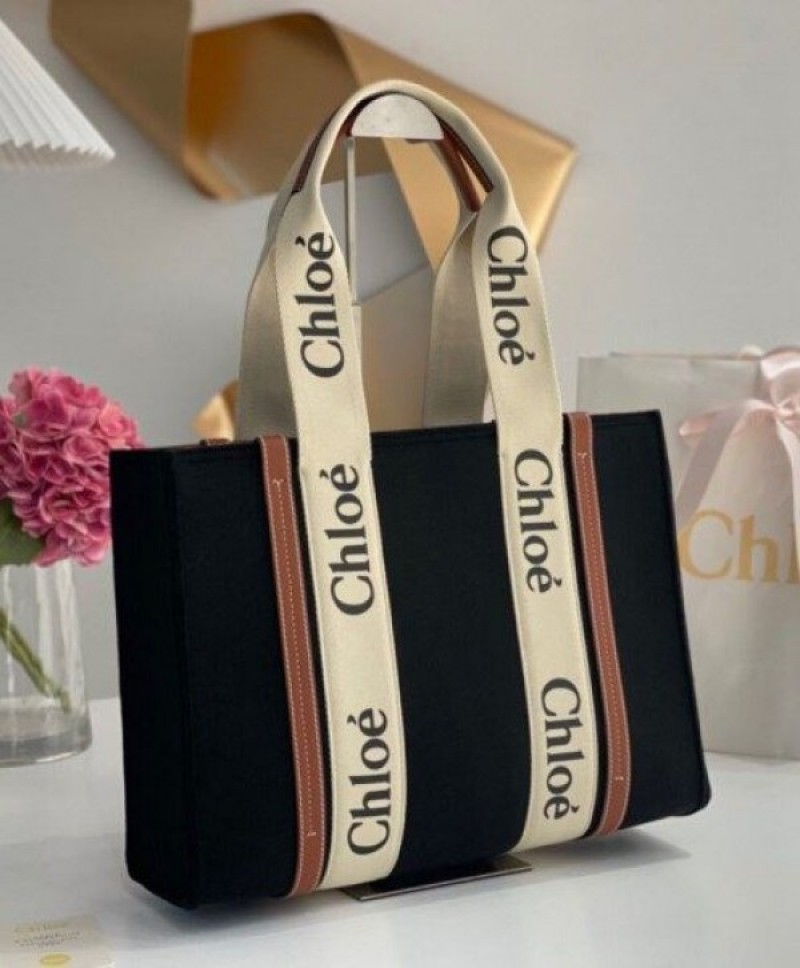 CHLOE Medium Woody Tote Bag With Dust Bag (Black - 395)