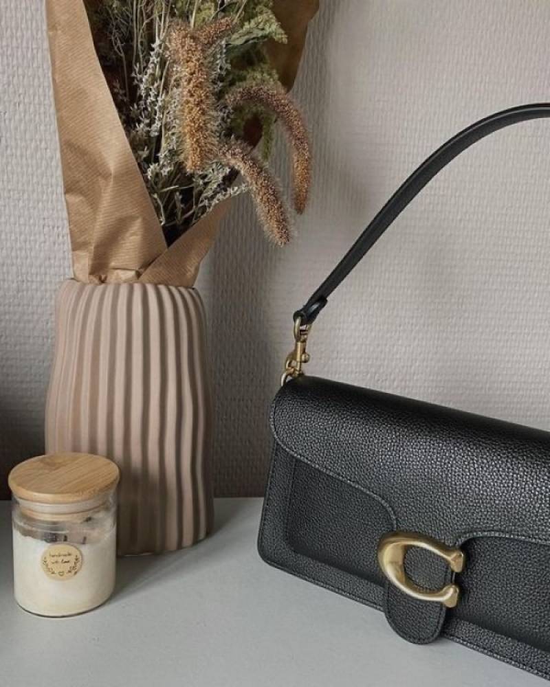 Coaach Tabby 26 Exclusive Quality Shoulder Bag With OG Box & Dust Bag & 2 Belts (Black - 1203)