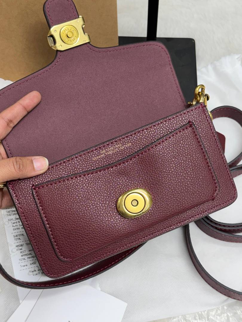 Coacch CB Tabby 20 Wine Highend With Original Box CarryBag & DustCover (Highend With Inside Flap Branding)
