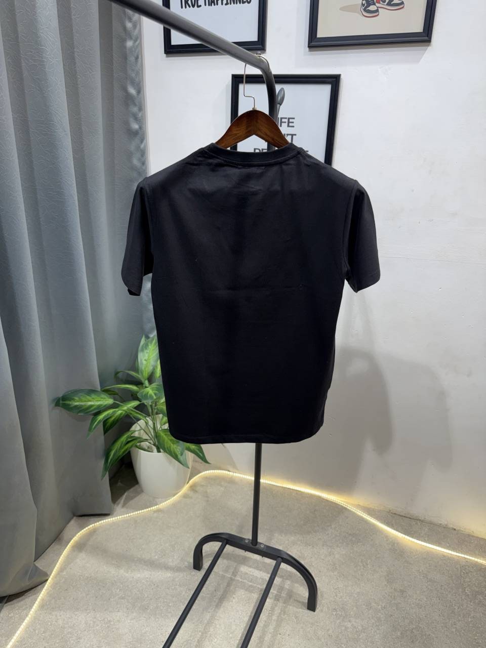 Burbery embroidery logo imported round neck tshirt black
