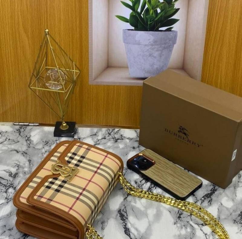 Burbberry TB Monogram Quilted Shoulder Bag With OG Box & Dust Bag (Cheks - 348)