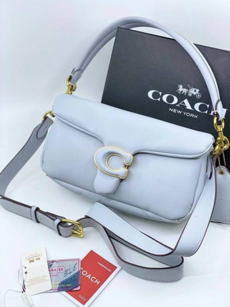 Coach Pillow Tabby Shoulder Bag With OG Box & Dust Bag & Extra Shoulder Strap (Blue-1000)